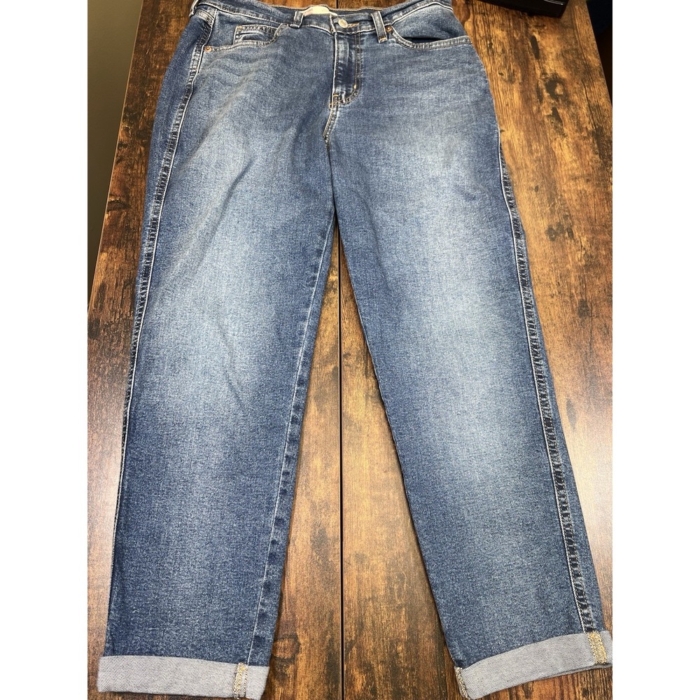 Signature‎ Levi Strauss Heritage Boyfriend Women's Cuffed Denim Cropped Pants 6